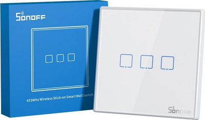 Ndërprës Sonoff T2EU3C-RF wireless 433MH (3-kanale)