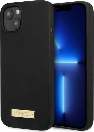 Mbulesë telefoni Guess GUHMP13SSPLK për iPhone 13 mini 5.4", silikon MagSafe, e zezë