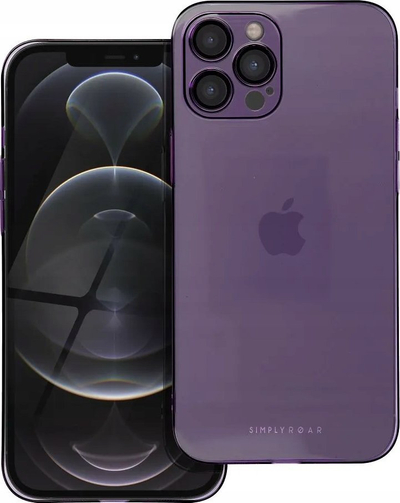 Kapak telefoni Roar Futera Pure Simple Fit, për iPhone 12 Pro Max, transparent, vjollcë