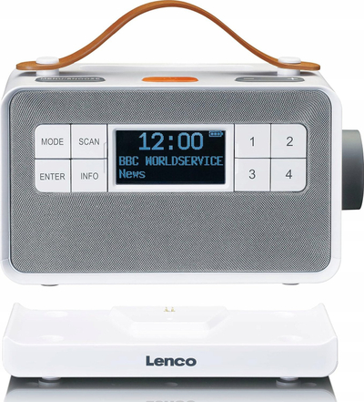 Радио будилник LENCO Senior PDR-065, DAB+ FM, Блуетут, бело сребрена