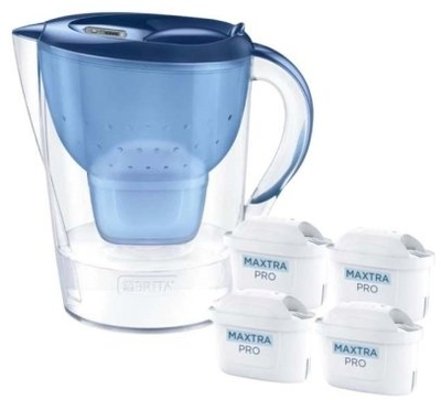Brokë filtruese Brita Marella, 2.4L, me 4 filtra Maxtra Pro, e kaltër