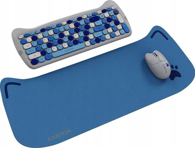 Set tastierë edhe mi wireless Canyon HSET-W6 Silent Kitty Edition, komplet me mousepad, blu