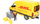 Lodër furgon Bruder MB Sprinter DHL 02671, me figurë korrieri, e verdhë