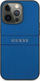 Futrollë telefoni Guess Saffiano Metal Logo Stripes, për iPhone 13 Pro 6.1", TPU dhe lëkurë sintetike, blu