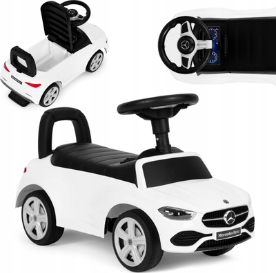 Makinë shtytëse për fëmijë ECOTOYS Mercedes C Class 667, me timon interaktiv, e bardhë