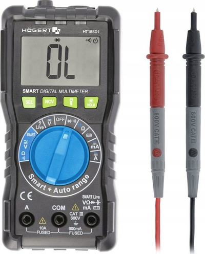 Multimetër digjital Hogert Technik HT1E601, SMART TRUE RMS, NCV, gri