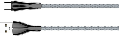 Kabllo USB-C LDNIO LS462 me LED, 2 m, 2.4A, gri