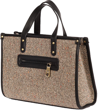 Çantë dore Pepe Moll 252131 Lili, tekstil tweed, me rrip shpatulle, e zezë