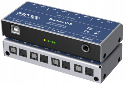 Interfejs audio RME Digiface USB, 66 kanale, ADAT me USB, ngjyrë argjend