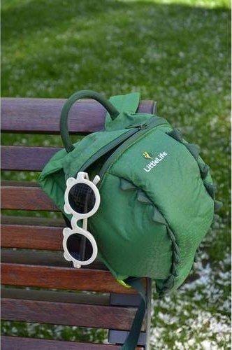 Çantë shpine për kalamaj Little Dutch Toddler Backpack, me rrip sigurie, nga materiale të ricikluara, blu