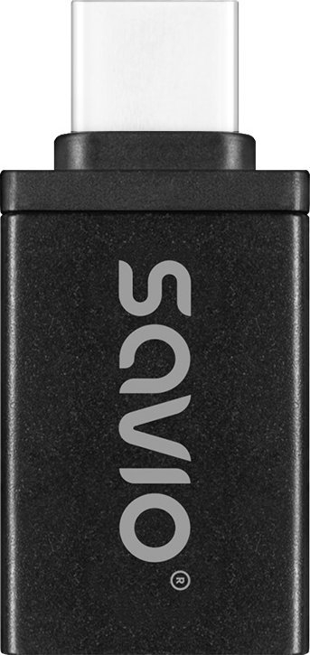 Adapter USB Savio AK-80, USB-A 3.1 në USB-C 3.1, OTG, i zi