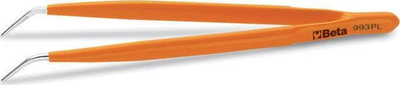 Pincetë Beta Tools 993PL, majë e përkulur e hollë, çelik inox, portokalli