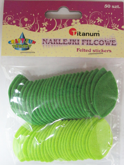 Forma prej filci Titanum 338597, gjethe, 50 copë, jeshile