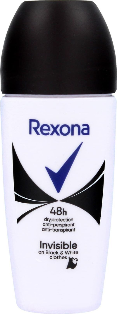 Deodorant roll on Rexona Invisible për rroba të zeza edhe të bardha, 48 orë, 50 ml