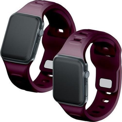 Rrip ore Apple 3mk Silicone Watch Strap, 38/40/41mm, silikon, mulberry