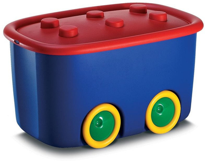 Kuti plastike për mbajtje KIS Funny Box L, 46L, me rrota, e kuqe