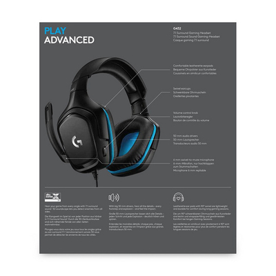 Kufje Logitech G432, të zeza