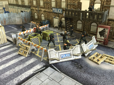 Set terreni Battle Systems Urban Apocalypse Police Precinct, karton i printuar, për tabela lojërash, shumëngjyrësh