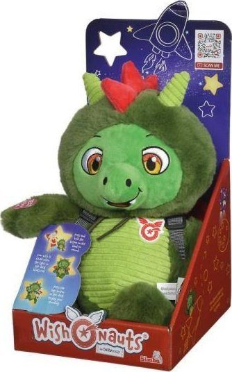 Lodër pelushi Simba Wishonauts Rico dragoi, 30 cm, me regjistrim zëri, jeshil