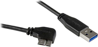 Kabllo USB StarTech.com 0.5m, USB 3.0 në Micro USB me kënd, 5 Gbps, i zi