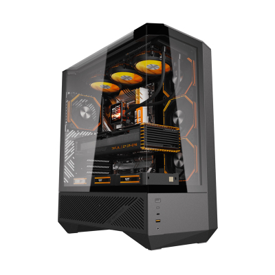 Kuti kompjuteri Darkflash DY460 (I zi) + 4 fans ARGB