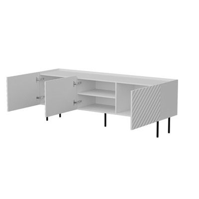 Kabinet TV Cama LUCCA 3D, 165x40x59 cm, e bardhë mat