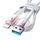 Kabllo karikimi Joyroom S-A42 Crystal-Clear, USB-A në Lightning, 1.2m, 3A, e bardhë rozë