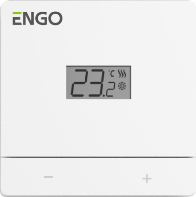 Termostat muror Salus Engo Easybatw, me bateri, ekran LCD, i bardhë