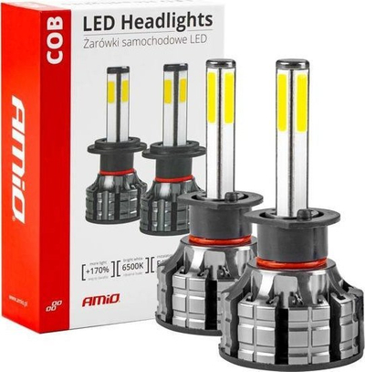 Llambë veture AMiO H1 LED COB, 6500K, set 2 copë, e bardhë