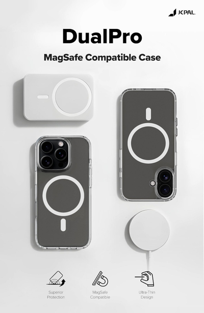 Kapak telefoni JCPal DualPro për iPhone 17, i shkon MagSafe-it, transparent