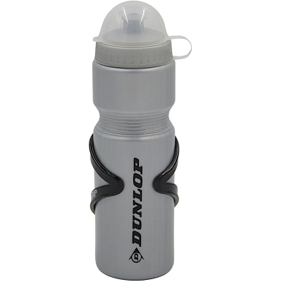 Shishe uji për biçikletë Dunlop, 750 ml, me mbajtëse, argjendtë e zezë
