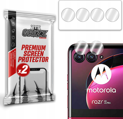 Xham mbrojtës kamere GrizzGlass HybridGlass për Motorola Razr 40 Ultra, transparent