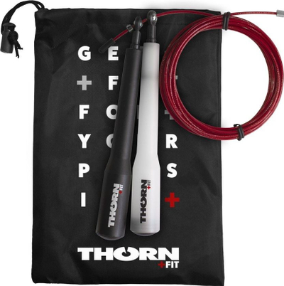 Јамка за скокање THORNfit Speed Rope 3.0, за кросфит, со прилагодлива должина, црвена