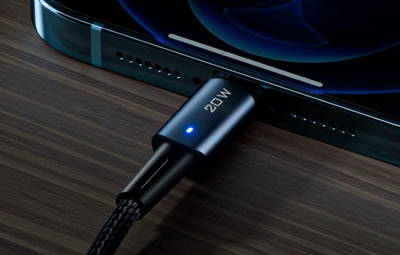 Kabllo kariku Essager USB C në Lightning, 1m, PD 27W, e zezë
