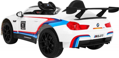 Makina elektrike Ramiz BMW M6 GT3, 131 cm, deri 30 kg, e bardhë