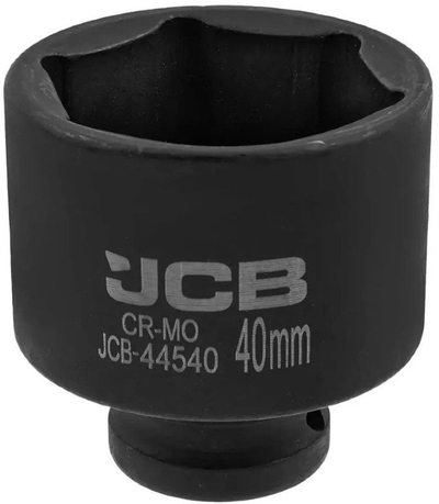 Çelës goditës JCB 1/2", 40mm, 6-këndësh, i zi