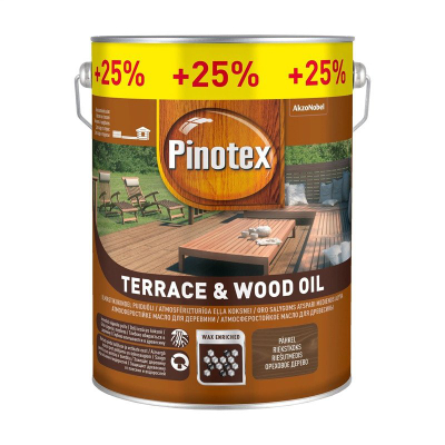 Vaj druri Pinotex Terrace and Wood Oil, 5L, ngjyrë arre