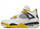 Atlete Nike Air Jordan 4 Retro W AQ9129-101, për femra, e bardhë me të verdhë