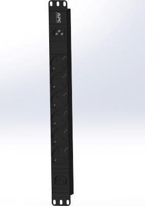 PDU për rak APC Easy Rack Basic, 1U, 6x SCHUKO, 230V, e zezë