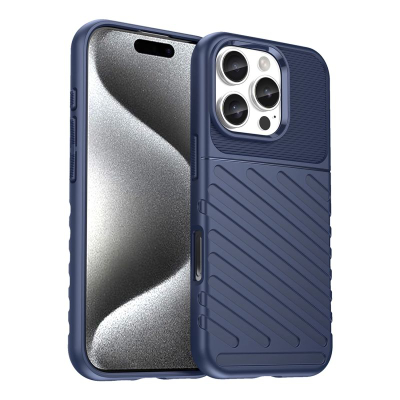 Футрола за телефон Hurtel Thunder Case за iPhone 16e, силиконска, нелизгачка, сина