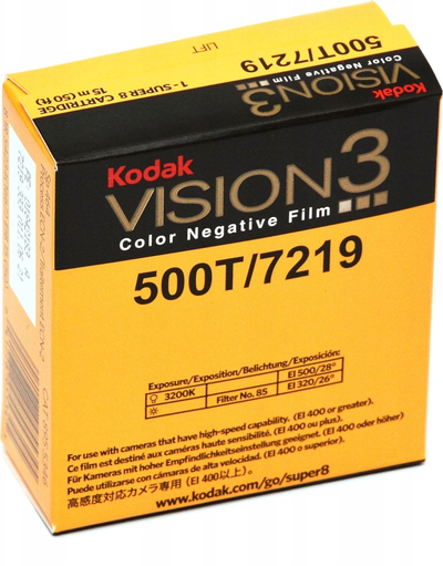 Film negativ me ngjyra Kodak VISION3 500T 7219, Super 8, 50 rrotulla