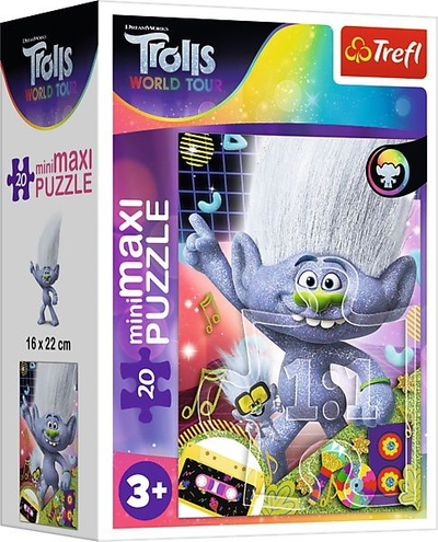 Puzzle Trefl miniMaxi Në botën muzikore të Trolleve, 20 copëza