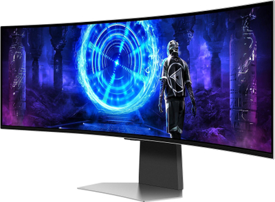 Monitor i lakuar gaming Samsung Odyssey OLED G9 G95SD, 49\", Dual QHD 240Hz, i zi me argjend