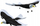 Aeroplan lodër me telekomandë Leantoys R/C Eagle, 2.4G, hapje krahësh 41 cm, bardh e zi