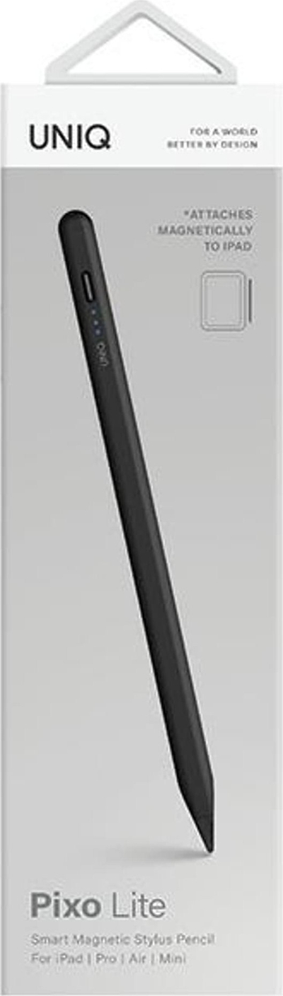 Дигитален пенкало Uniq Pixo Lite, магнетен стилус за iPad, USB C, црна графит