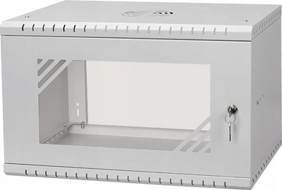 Kabinet mur për rrjet LEXI Net LX19 6U, 19", 520mm, 450mm, derë xhami, gri