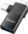 Adapter OTG Hoco UA, USB A në Type C dhe Lightning, 2 në 1, i zi