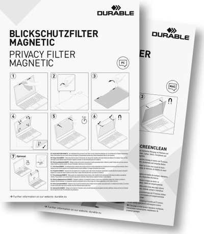 Filtër privatësie magnetik Durable DUR405, 13.3", ekran mat, transparent