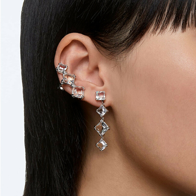 Vathë për femra Swarovski, të argjendtë/transparent