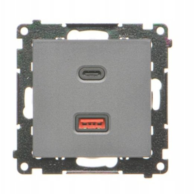 Karikues muri Simon 55, USB C + USB A, 30W, grafit mat